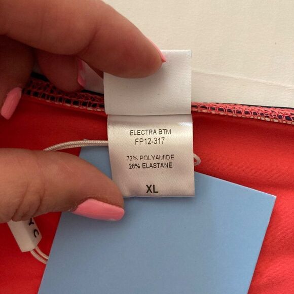 Flagpole NYC Electra 2 Piece Bikini Swimsuit Size XL Navy Pink Color Block - Picture 9 of 12